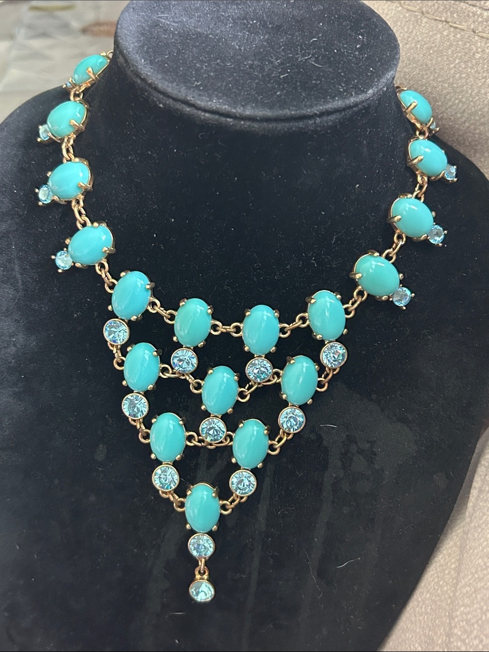 Vintage Suzanne Somers Turquoise and Light-Blue Statement Necklace